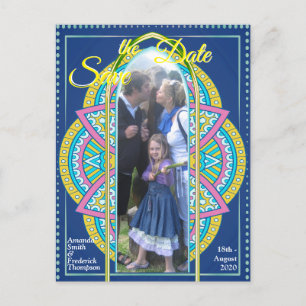 Mandalas på blandade nederländska Blue Meddelande Vykort