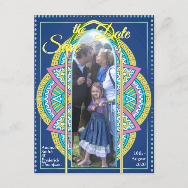 Mandalas på blandade nederländska Blue Meddelande Vykort (Framsida)
