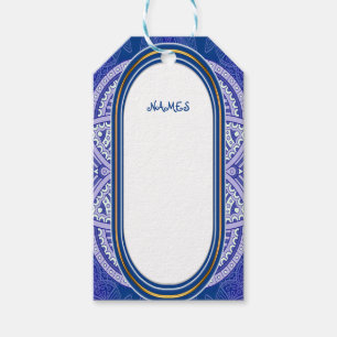 Mandalas på blandade nederländska Blue Presentetikett