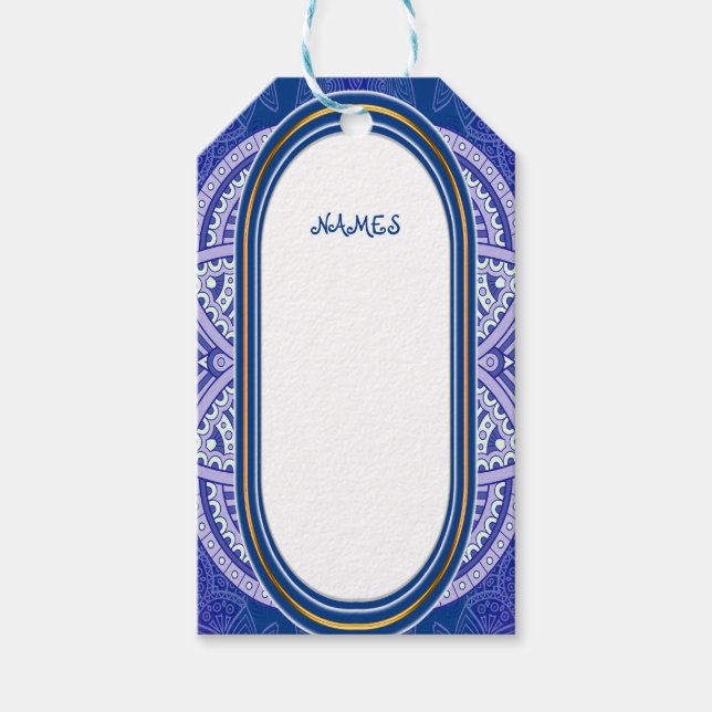 Mandalas på blandade nederländska Blue Presentetikett (Framsidan)