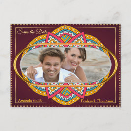 Mandalas på en maronbakgrund meddelande vykort