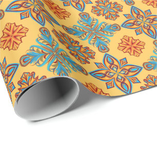 Mandalas på gul gult presentpapper