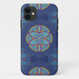 Mandalas vid blåa upprepningsdesign