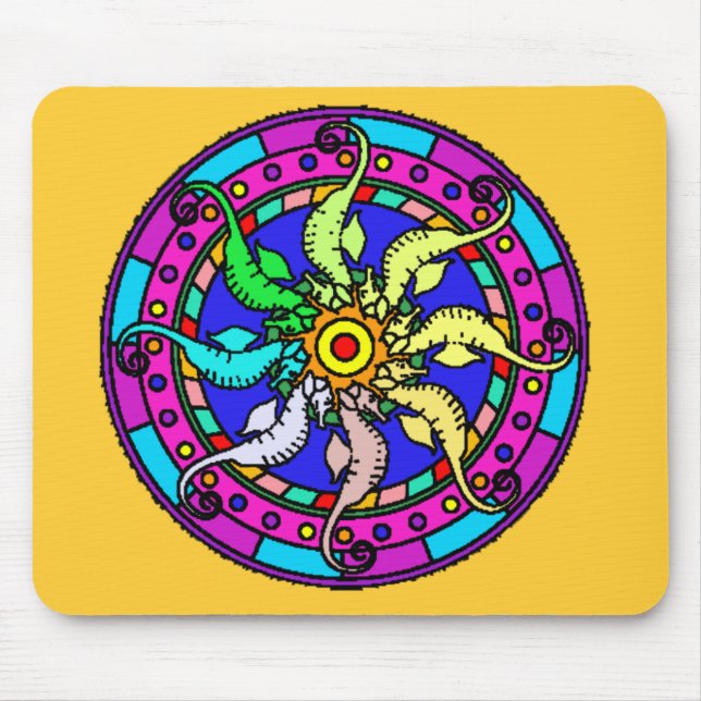 mandalaseahorse Mousepad Musmatta (Framsidan)