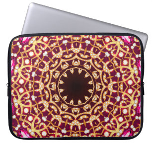 Mandalbrooch, geometrisk vintage bakgrund. laptop fodral