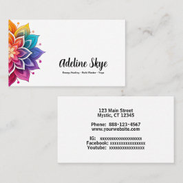 Mandaldesign i vibrerande färg visitkort