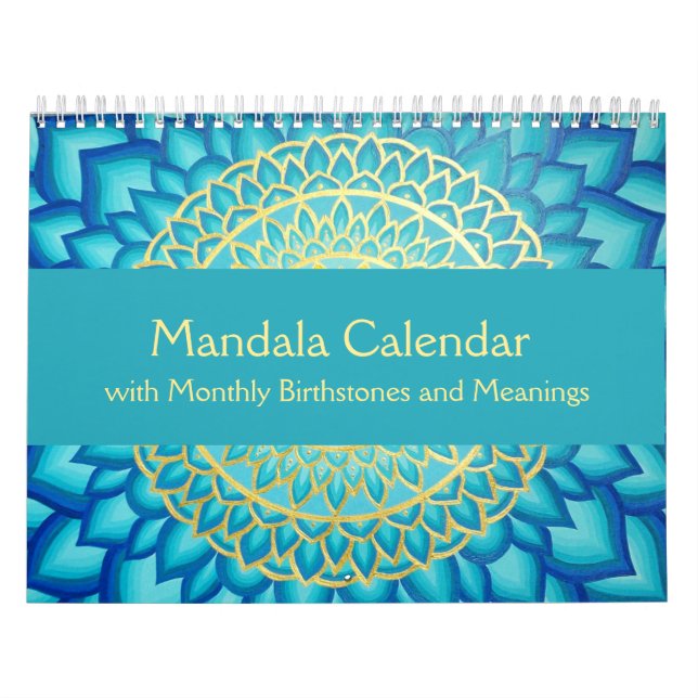 Mandalkalender med månatliga födelstenar kalender (Omslag)