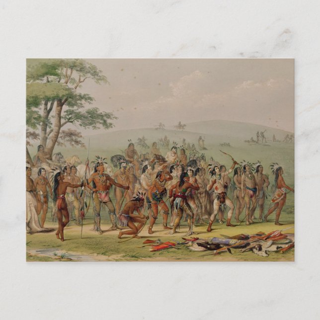 Mandan Archery Tävling, 1832 Vykort (Framsida)