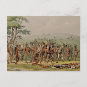 Mandan Archery Tävling, 1832 Vykort