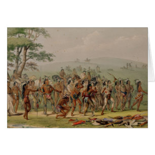 Mandan bågskyttetävling, c.1832 hälsningskort