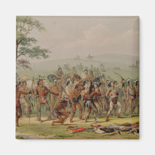 Mandan bågskyttetävling, c.1832 magnet