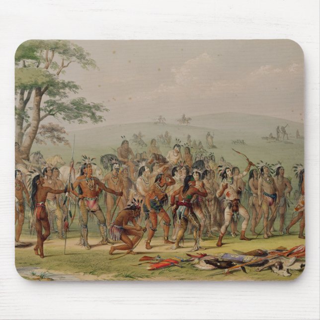 Mandan bågskyttetävling, c.1832 musmatta (Framsidan)