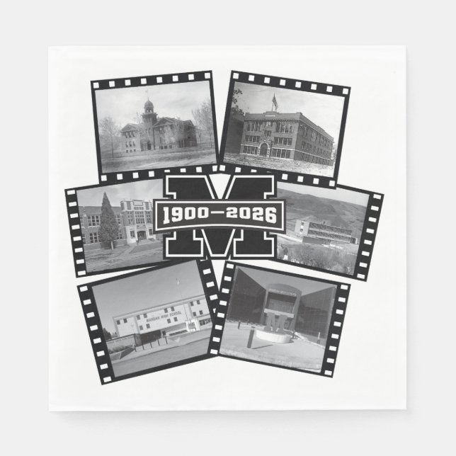 Mandan Braves All Class Reunion Paper Napkins Pappersservett (Framsidan)