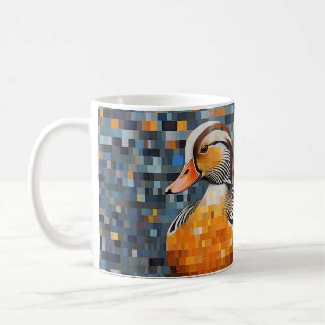 Mandarin Anka Animal Bird Art Decor Kaffemugg (Vänster)