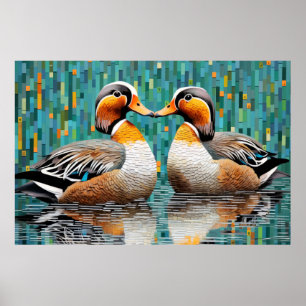 Mandarin Anka Animal Bird Art Decor Poster