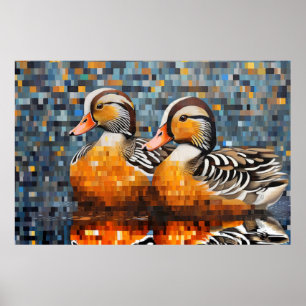 Mandarin Anka Animal Bird Art Decor Poster