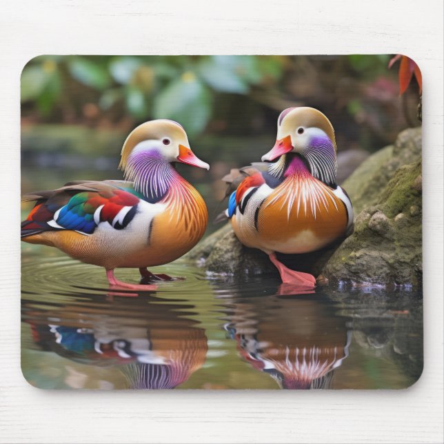Mandarin anka Animal Bird Wilderness Art Musmatta (Framsidan)