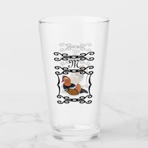 Mandarin Anka Illustration Monogram Glaskopp