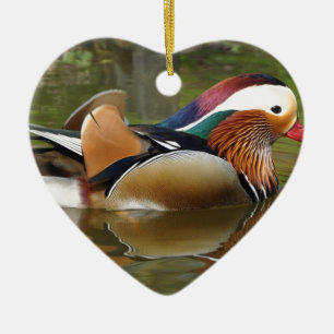 mandarin anka julgransprydnad keramik