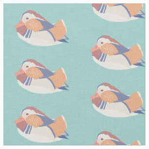 Mandarin Anka Light Teal Blue Mönster Tyg