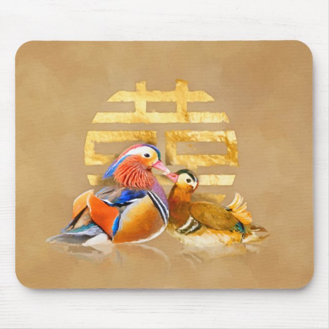 Mandarin Anka och Dubbla Happity Symbol Musmatta (Framsidan)
