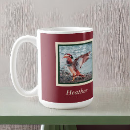 Mandarin Anka om rost och Grönt med Namn Kaffemugg