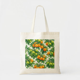 Mandarin Apelsin Citrus Mönster Tygkasse