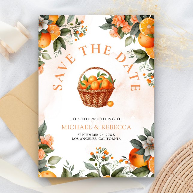 Mandarin Apelsin Citrus QR-kod Foto Bröllop Spara Datumet (Skapare uppladdad)