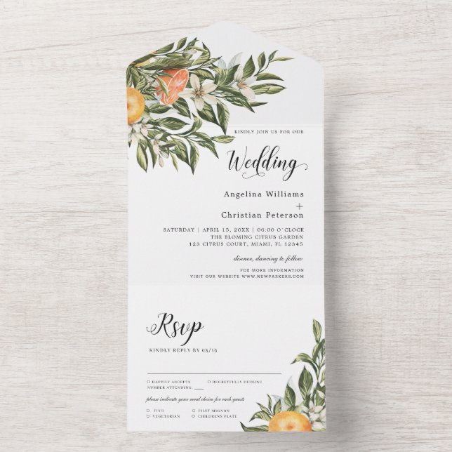 Mandarin Blooming Citrus | Greenery Bröllop (Insida)