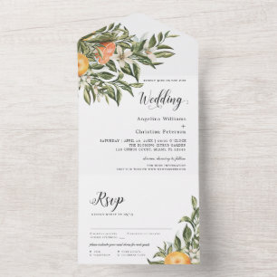 Mandarin Blooming Citrus Greenery Bröllop