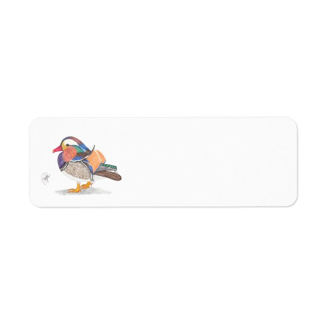 MANDARIN DUCK RETURADRESS ETIKETT (Framsidan)