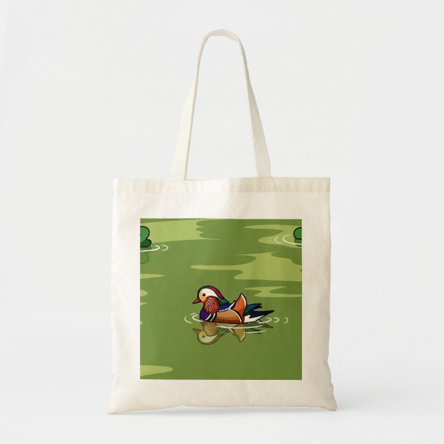 Mandarin Duck up close tote bag Tygkasse (Framsidan)
