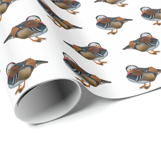 Mandarin Frenzy Presentpapper (Vit) (Rullad Hörn)