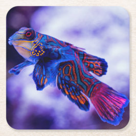 Mandarin Goby Fisk Underlägg Papper Kvadrat