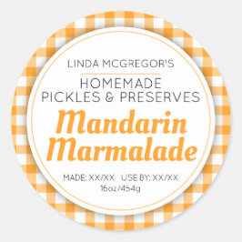 Mandarin marmalade orange runt sylt burk livsmedel runt klistermärke