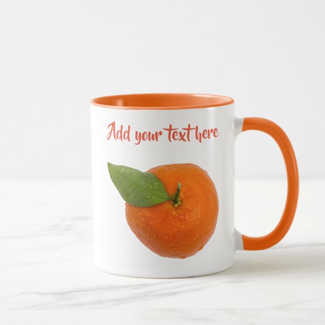 Mandarin med grönt blad mugg (Höger)