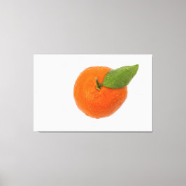 Mandarin med grönt löv canvastryck