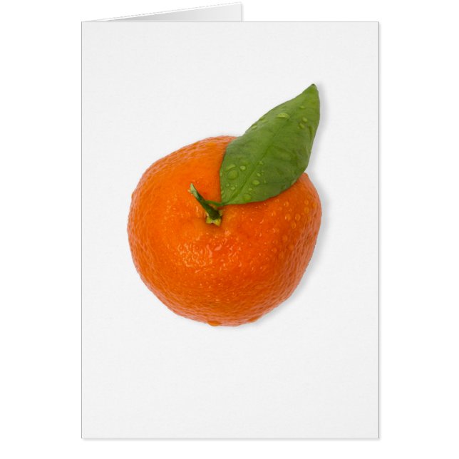 Mandarin med grönt löv hälsningskort (Framsidan)