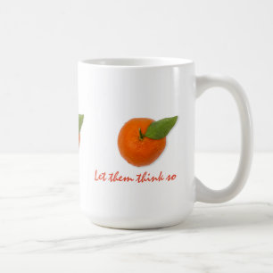 Mandarin med grönt löv kaffemugg