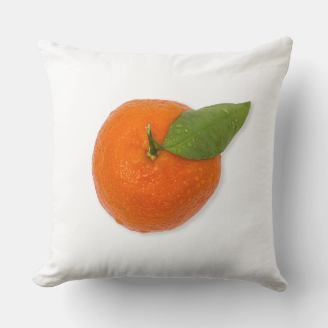 Mandarin med grönt löv kudde (Framsida)