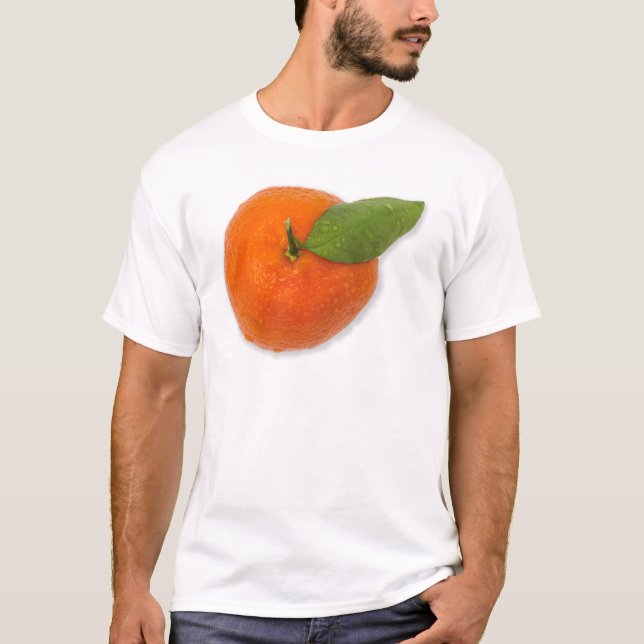 Mandarin med grönt löv t-shirt (Framsida)