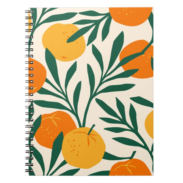 Mandarin Mosaic: Trendiget Citrus Chic Anteckningsbok (Framsidan)