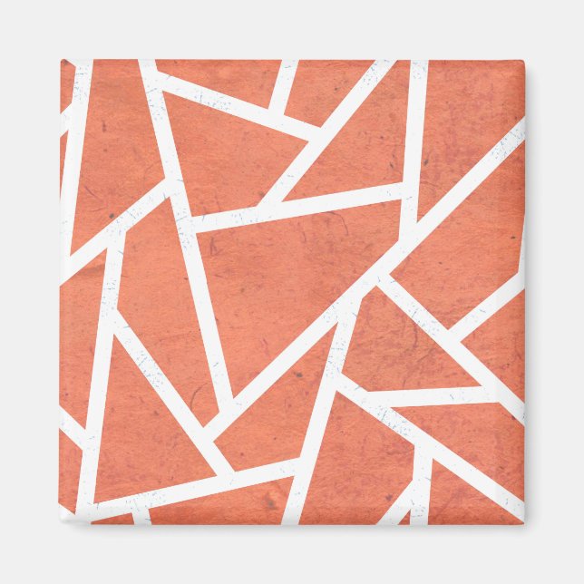 Mandarin orange mosaic mönster magnet (Framsidan)