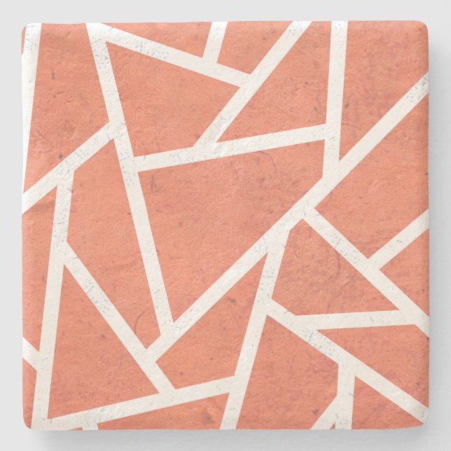 Mandarin orange mosaic mönster stenunderlägg (Framsidan)