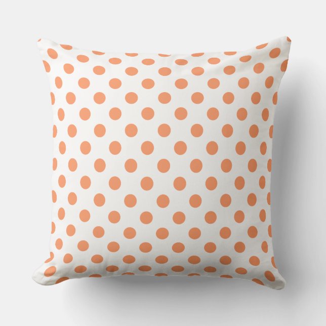 Mandarin Orange Polka Prickar Cirklar Kudde (Framsida)