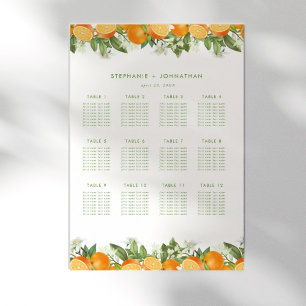 Mandarin Orange Vattenfärgsdiagram för säten i Brö Poster