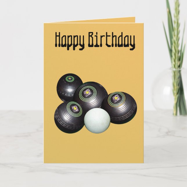 Mandarin Yellow Lawn Bowls, Birthday Card Anteckningskort (Framsida)