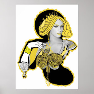 Mandarina Gult Diva Poster