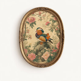 Mandarinand Peony-kinesisk motiv-affisch Poster