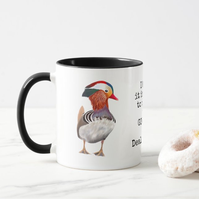 Mandarinankan fågelälskare mugg (Med munk)